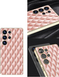 Tok Samsung Galaxy S25 Ultra, Leather Rhombus, rózsaszín