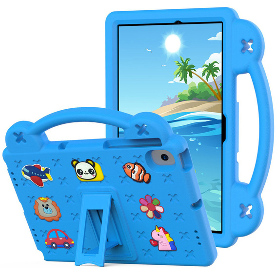Gyermek tok Lenovo M10 X306 2 Gen / M10 Plus TB-X606 10.3 / Samsung Tab A 10.1 T510/515 / K10 X6C6, Cute Patterns, állvánnyal, kék