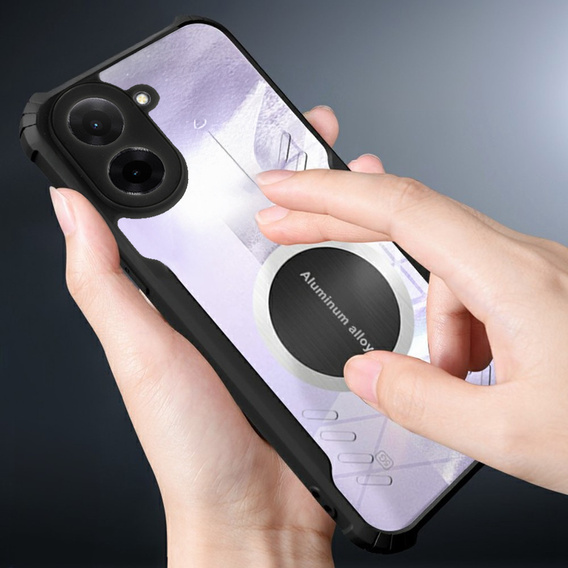 Tok Xiaomi Redmi A5, mágneses lemezzel, átlátszó / fekete