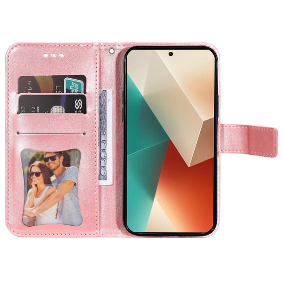 Pattintható tok a Xiaomi Redmi Note 13 5G, Mandala, rózsaszín rose gold