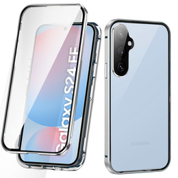 Tok Samsung Galaxy S24 FE, Magnetic Dual Glass, ezüst