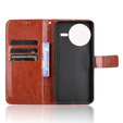 Pattintható tok a Xiaomi Poco F7 Pro, Crazy Horse Wallet, barna