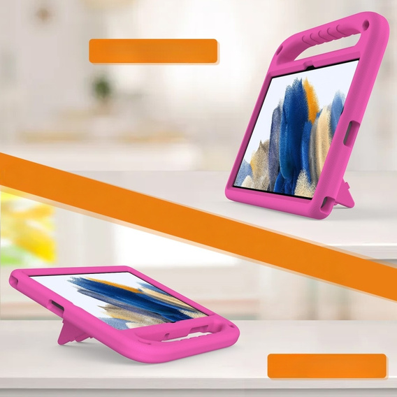 Gyermek tok Samsung Galaxy Tab A9+, Gyermek tok fogantyúval, rózsaszín