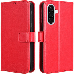 Pattintható tok a Samsung Galaxy A56, Crazy Horse Wallet, piros