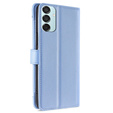 Pattintható tok a Samsung Galaxy M15 5G, Wallet Zipper Pocket, kék