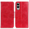 Pattintható tok a Samsung Galaxy S25 Edge, Crazy Horse Wallet, piros