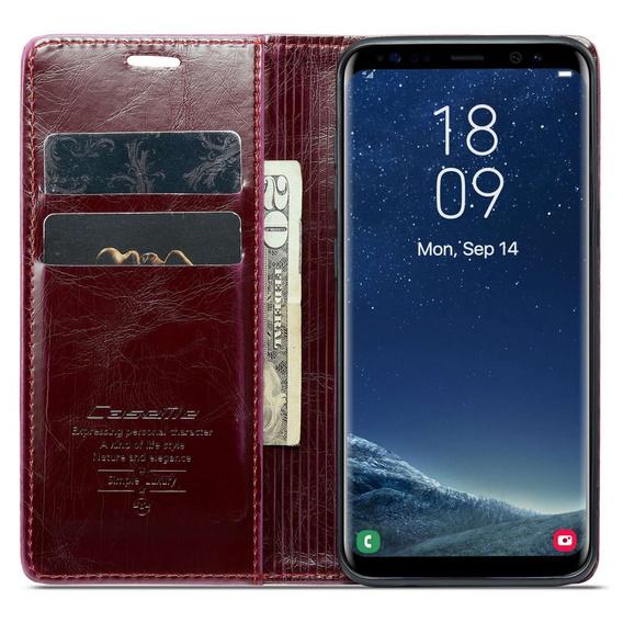 CASEME flip tok Samsung Galaxy S8, Waxy Textured, piros