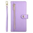 Pattintható tok a Oppo Reno 13 5G, Wallet Zipper Pocket, lila