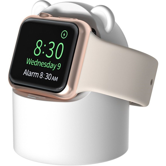 Silikonowa podstawka do ładowania Apple Watch 1/2/3/4/5/6/7/8/SE/Ultra, Biała