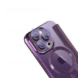 Pattintható tok a iPhone 15 Pro Max, RFID Wallet MagSafe CamShield, lila