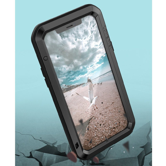 Love Mei Telefontok a iPhone 12 Pro, armored with glass, fekete