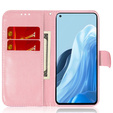Pattintható tok a Oppo A17, Wallet mandala, rózsaszín