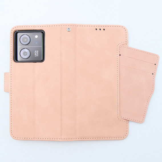 Pattintható tok a Xiaomi 13T / 13T Pro, Card Slot, rózsaszín
