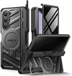 Páncélozott tok Samsung Galaxy S24 Ultra, TONGATE MECH sorozat gyűrűvel, fekete