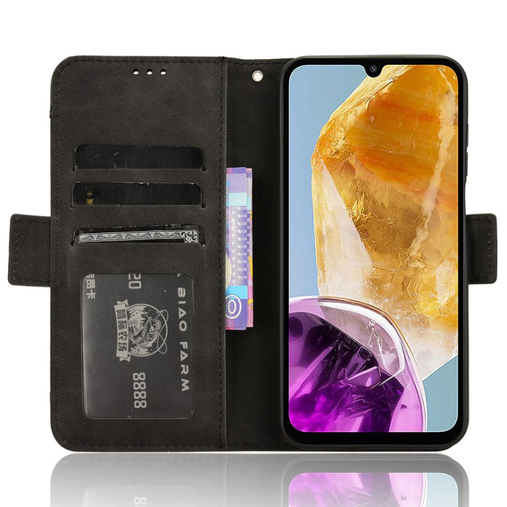 Pattintható tok a Samsung Galaxy M15 5G, Card Slot, fekete