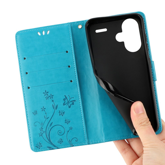 Pattintható tok a Xiaomi Redmi Note 13 Pro+, Butterfly, kék