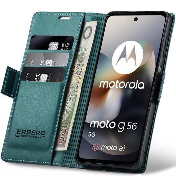 ERBORD Fényes Litchi pénztárca Motorola Moto G56 5G számára