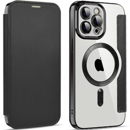 Pattintható tok a iPhone 12 Pro Max, RFID Wallet MagSafe CamShield, fekete