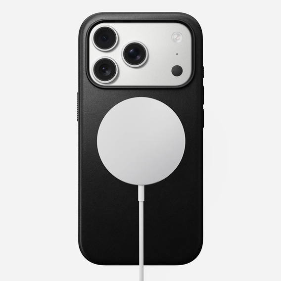 Nomad tok iPhone 17 Pro-hoz, Modern bőr tok, fekete