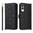 Tok patenttal a Samsung Galaxy S25 Edge-hez, Crossbody Leather Wallet, fekete