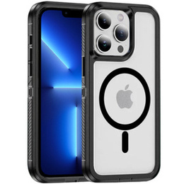 Tok kerettel iPhone 13 Pro Max készülékhez, MagSafe-hoz, átlátszó / fekete