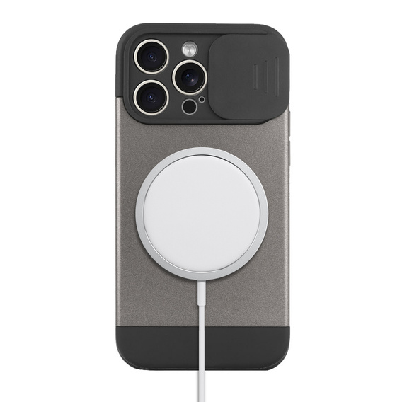 Telefontok a iPhone 15 Pro, ERBORD MagProtect Slide Camera, titánium szürke