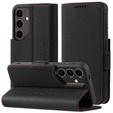 Bőr tok Samsung Galaxy S24-hoz, ERBORD LeatherWallet, fekete