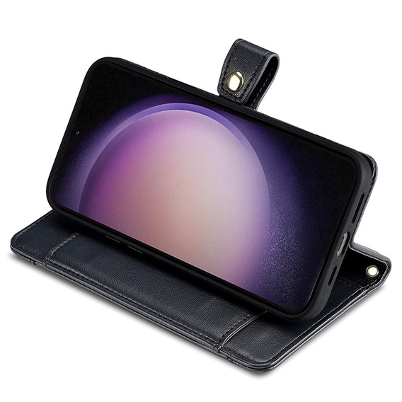 Pattintható tok a Samsung Galaxy A54 5G, Wallet Zipper Pocket, fekete