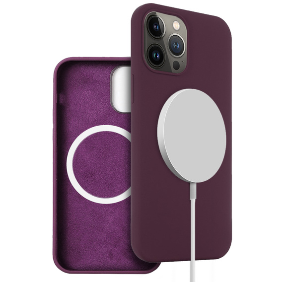 Telefontok a iPhone 13 Pro, Silicone MagSafe, bordó
