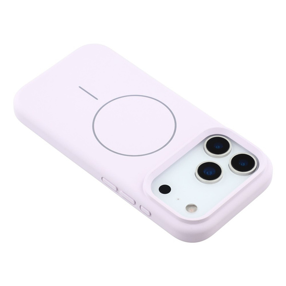 Szilikon tok iPhone 17 Pro Max készülékhez, MagSafe, ütésgátló, lila