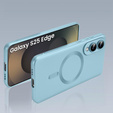 Tok Samsung Galaxy S25 Edge, ColorMag, MagSafe-hoz, kék + 9H edzett üveg