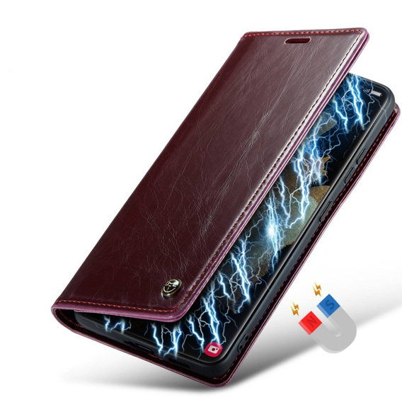 CASEME flip tok Samsung Galaxy S21 Ultra 5G, Waxy Textured, piros