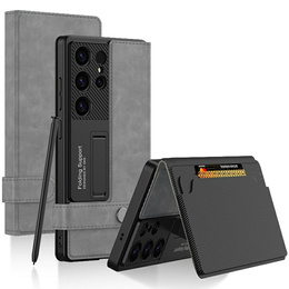 Pattintható tok Samsung Galaxy S25 Ultra, GKK Card Slot Wallet, fekete