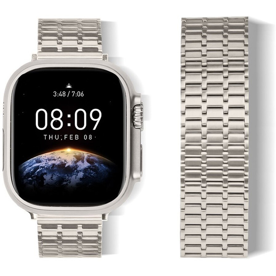 Acél karperec Apple Watch 1/2/3/4/4/5/6/7/8/SE/ULTRA 42/44/45/45/49 MM - bézs színű