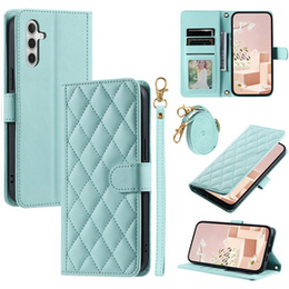 Flap tok Samsung Galaxy A55 5G, Rhombus Crossbody Leather, zöld