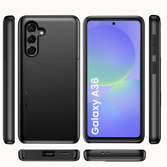 Telefontok a Samsung Galaxy A36 5G, Sliding Card Holder, fekete
