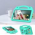 Gyermek tok Samsung Galaxy Tab A9, Cute Patterns, állvánnyal, zöld