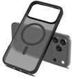 Matt tok iPhone 17 Pro Max készülékhez, MagSafe-hoz, áttetsző fekete