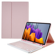 Tok + billentyűzet Samsung Galaxy Tab S7 T870/T875 / S8, Pen Slot, rózsaszín rose gold