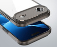 Szilikon tok iPhone Air készülékhez, kemény hátlappal, füstös fekete színben