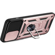 Páncélozott tok iPhone 16E, CamShield Slide, rózsaszín + edzett üveg 9H