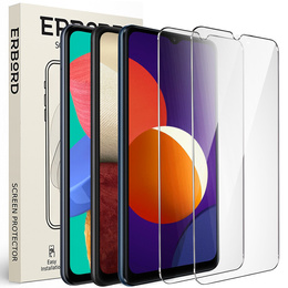 2x edzett üveg a Samsung Galaxy M33/A12/M12, ERBORD 9H Hard Glass a képernyőn