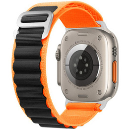 Nylon szíj Apple Watch 1/2/3/4/4/5/6/7/8/SE/ULTRA 42/44/45/45/49mm, narancssárga / fekete