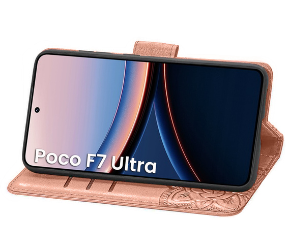 Pattintható tok a Xiaomi Poco F7 Ultra, Butterfly, rózsaszín rose gold