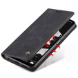 CASEME tok Samsung Galaxy M33 5G, Leather Wallet Case, fekete