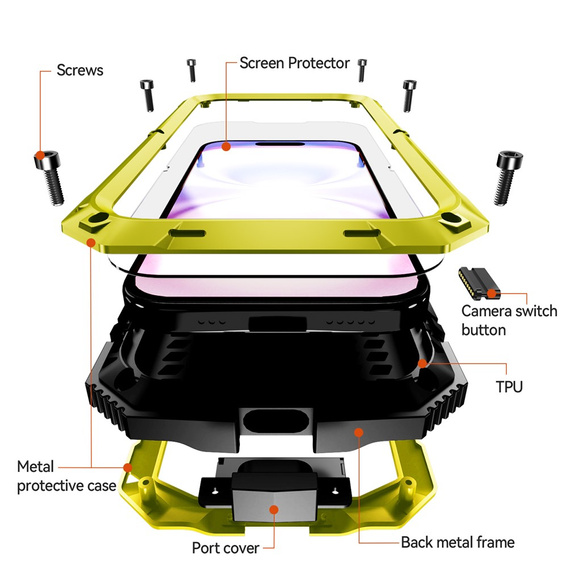R-JUST tok állvánnyal és beépített üveggel iPhone 17-hez