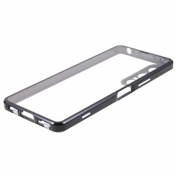 Tok Sony Xperia 1 V, Magnetic Dual Glass, fekete