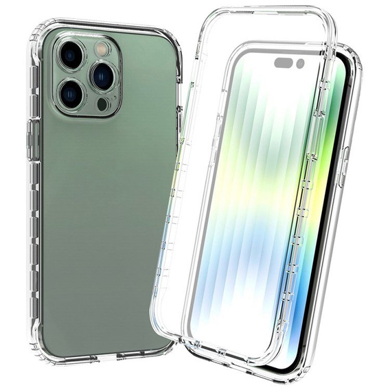 Tok iPhone 14 Pro készülékhez, Shockproof, fóliával, átlátszó