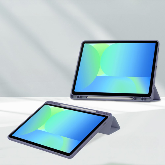 Tok Samsung Galaxy Tab S10 FE+ Plus, Smartcase Hybrid, tolltartó résszel, lila