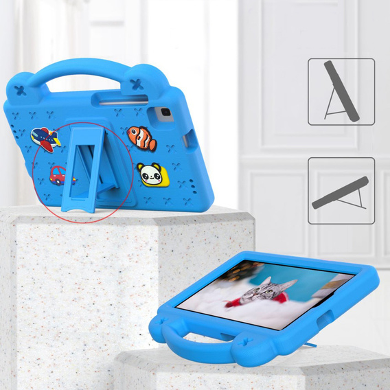 Gyermek tok Samsung Galaxy Tab A7 Lite 8.7 T220/T225, Cute Patterns, állvánnyal, kék